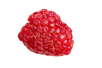 Raspberry, red ripe berry isolated on white background