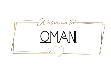 Oman  Welcome to text Neon lettering typography. Word for logotype, badge, icon, postcard, logo, banner Vector Illustration.