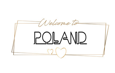 Poland  Welcome to text Neon lettering typography. Word for logotype, badge, icon, postcard, logo, banner Vector Illustration.