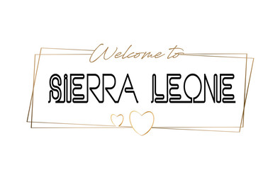 SierraLeone  Welcome to text Neon lettering typography. Word for logotype, badge, icon, postcard, logo, banner Vector Illustration.
