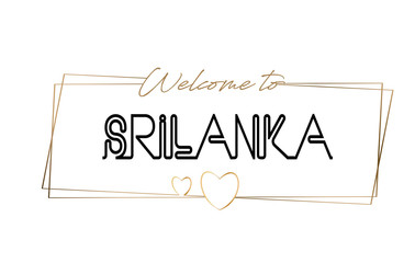 SriLanka  Welcome to text Neon lettering typography. Word for logotype, badge, icon, postcard, logo, banner Vector Illustration.
