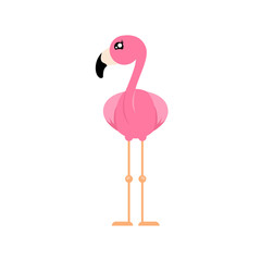 cartoon cute flamingo girl from the front vector