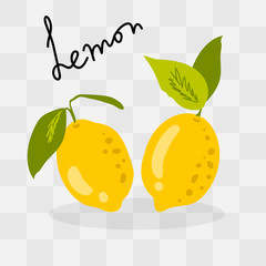 Lemons on transparent background