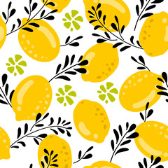 seamless background with lemon pattern