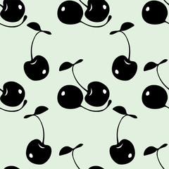 Seamless pattern with cherry berries.