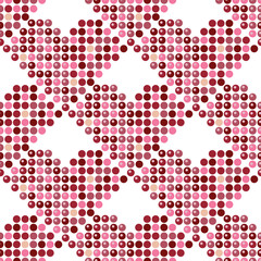 Abstract mosaic seamless pattern with hearts