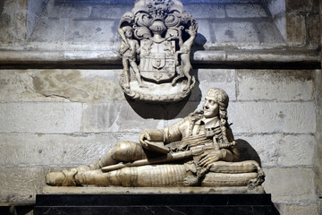 Monument to Jacques Douglas in the Saint Germain des Pres Church, Paris, France