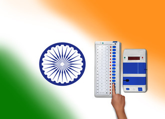 Go Vote India hand pressing Electronic Voting Machine in India,Ballot Unit 