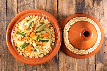 couscous with vegetable in tajine