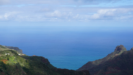 landscape with mountains and clouds