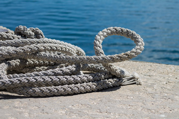 Mooring rope at port