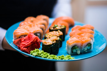 food dish sushi cocktails menu fish