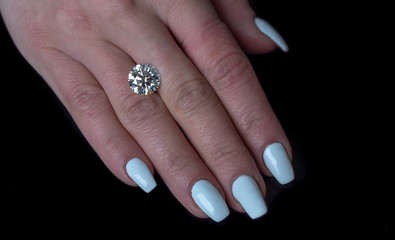 Diamond on Woman Hand