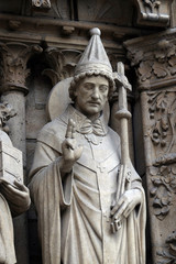 Pope Saint Sylvester, Portal of the Virgin, Notre Dame Cathedral, UNESCO World Heritage Site in...