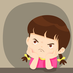 angry boy sitting disgruntled look on face