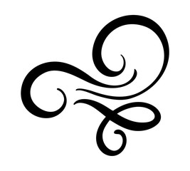 Vector floral calligraphy element flourish, divider for page decoration and frame design illustration swirl border. Decorative silhouette for wedding cards and invitations. Vintage flower