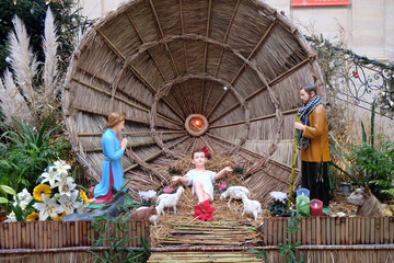 Nativity Scene, Birth of Jesus, Chapel of Epiphany at the Seminar of Foreign Missions in Paris,...