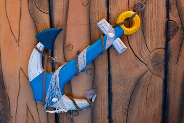 decorated anchor hang on the wall