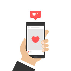 Social media marketing reaching potential customers. Like icon. Vector illustration.