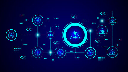 polluted air sign icon. From Warning signs set