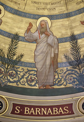 Saint Barnabas , the dome painted by Charles Joseph Lameire, St Francis Xavier's Church in Paris,...