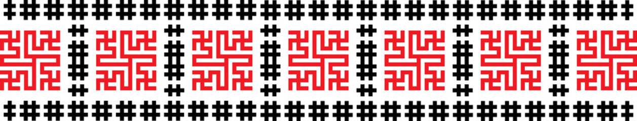 Obraz premium Traditional Romanian folk art knitted embroidery pattern