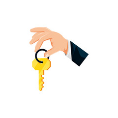 hand with key security isolated icon