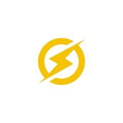 Lightning, electric power vector logo design element. Energy and thunder electricity symbol concept. Lightning bolt sign in the circle