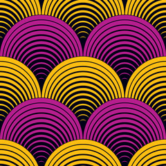 Seamless geometric pattern. Geometric simple fashion fabric print. Vector repeating tile texture. Roof tiling or fish squama shapes motif. Usable for fabric, wallpaper, wrapping, web and print.