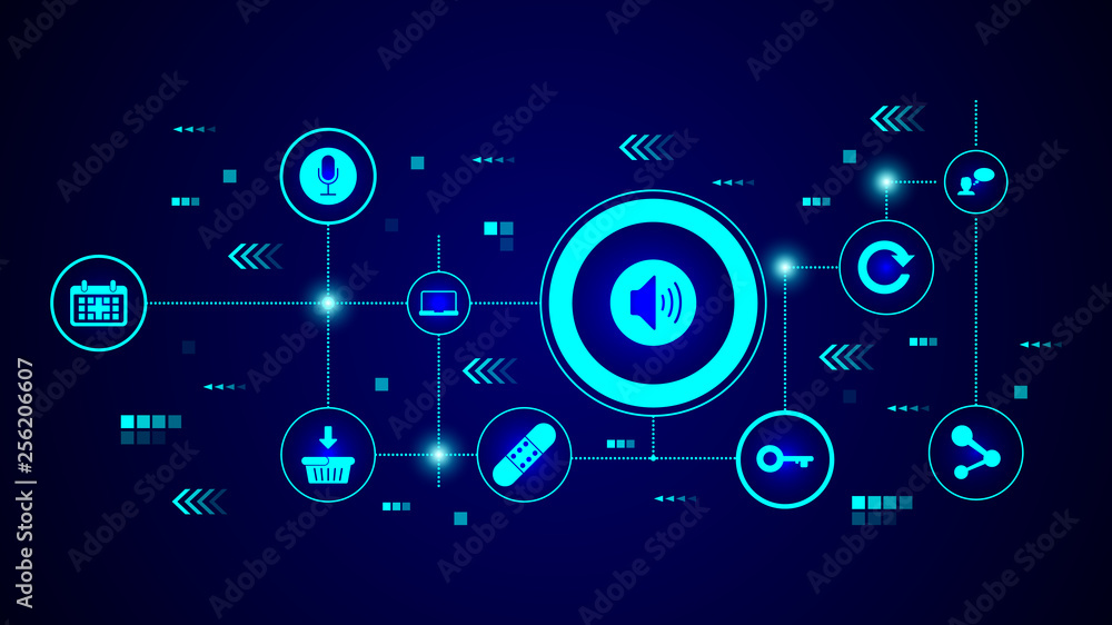 Poster sound in a circle icon. from web set