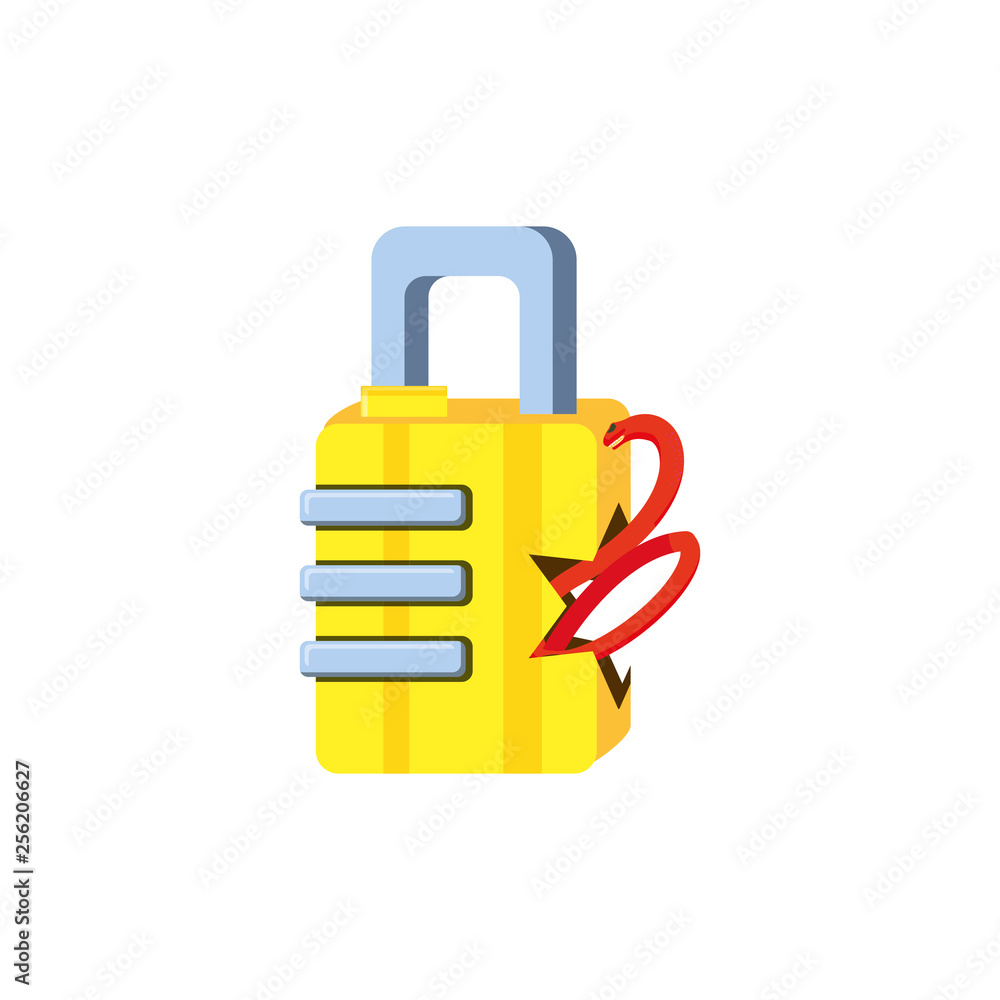 Poster safe secure padlock with snake attack