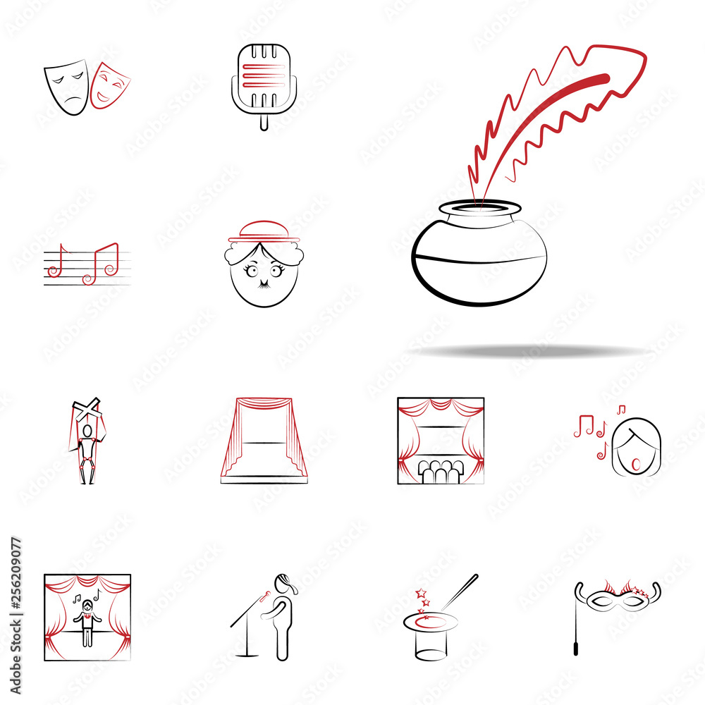 Poster ink and pen icon. handdraw icons universal set for web and mobile