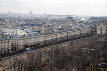 Buildings of Rue de Rivoli in the historical center of  Paris, France