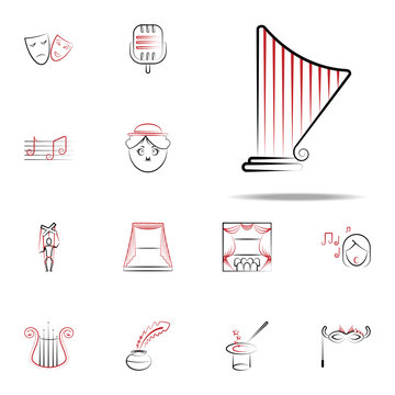 harp icon. handdraw icons universal set for web and mobile