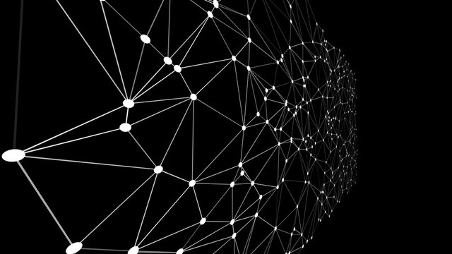 Connecting dots and lines 3d vector pattern