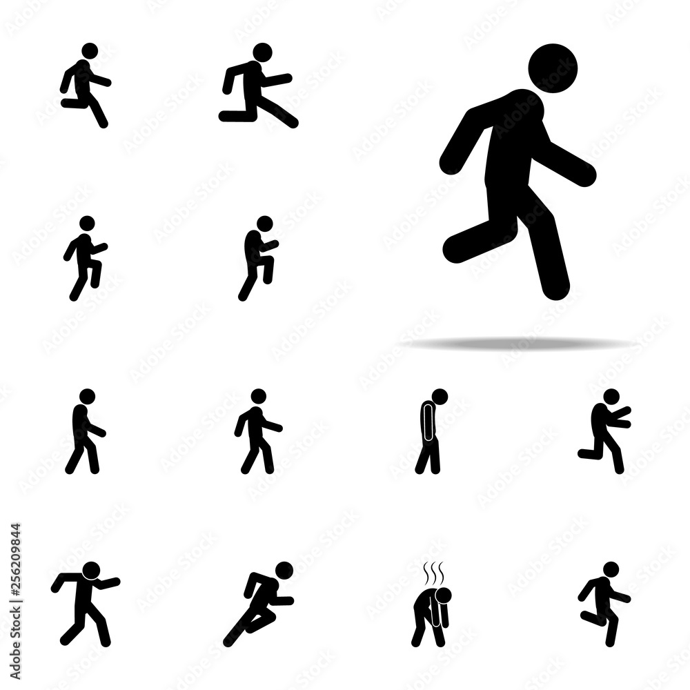 Poster man moving icon. walking, running people icons universal set for web and mobile