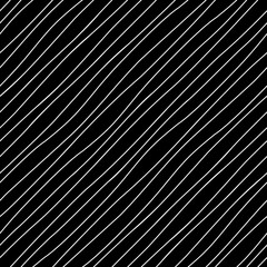 Black and white lines, stylized striped simple seamless pattern, vector