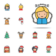 Angel christmas colored icon. Christmas avatars icons universal set for web and mobile