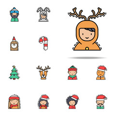 Boy  christm as colored icon. Christmas avatars icons universal set for web and mobile
