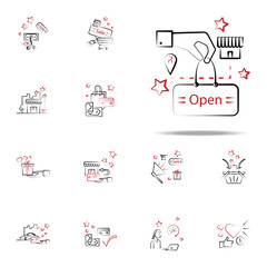 Open, shopping, store icon. Shopping icons universal set for web and mobile