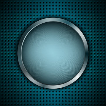Metallic background with button.
