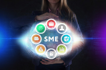 The concept of business, technology, the Internet and the network. A young entrepreneur working on...
