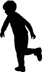 boy running body silhouette vector