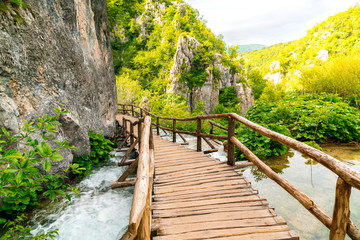 Boardwalk in the Plitvice Lakes National Park, Croatia