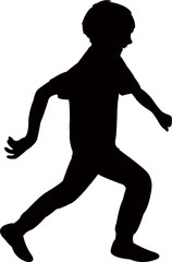boy running body silhouette vector