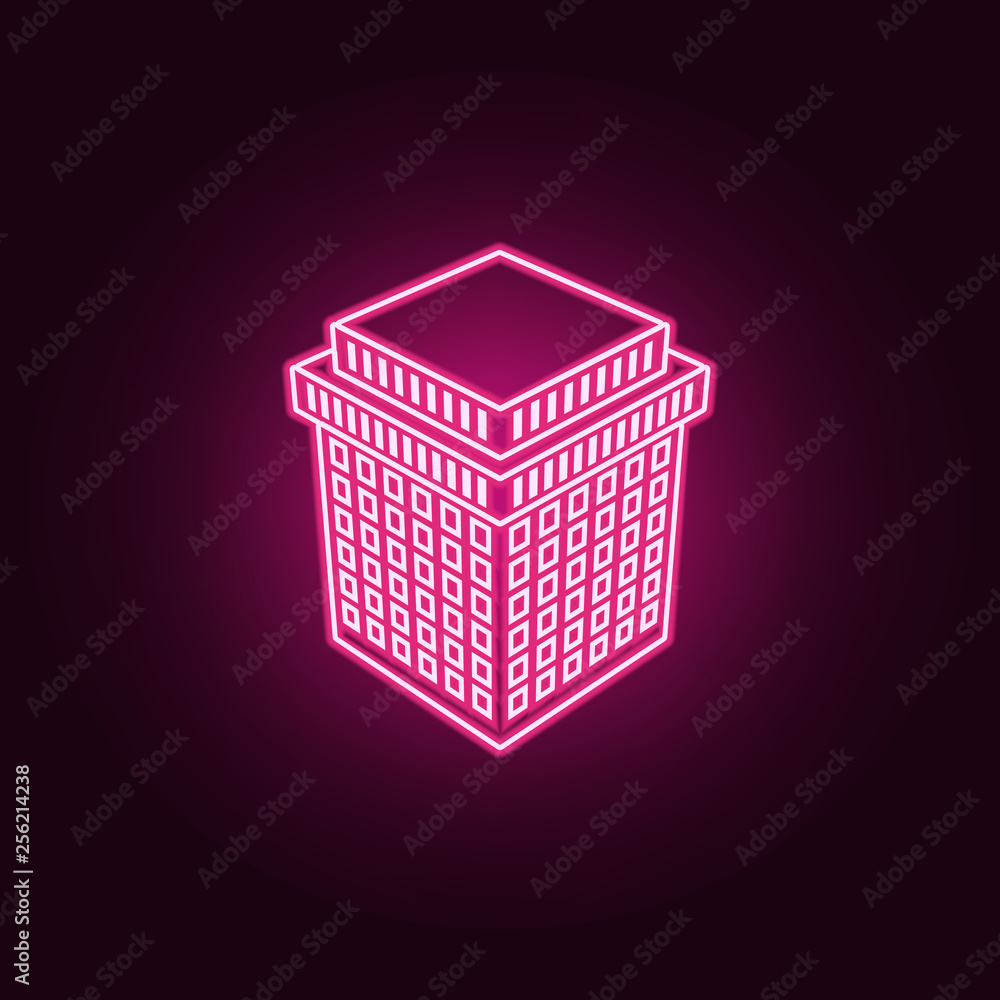 Aufkleber illustration of 3d building icon. elements of 3d building in neon style icons. simple icon for websi
