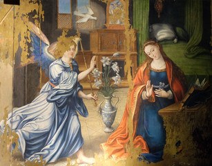 Annunciation of the Virgin Mary, altarpiece in the Saint Germain l'Auxerrois church in Paris, France