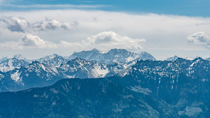 Fototapeta na wymiar Switzerland, panoramic view from Hoher Kasten on Alps