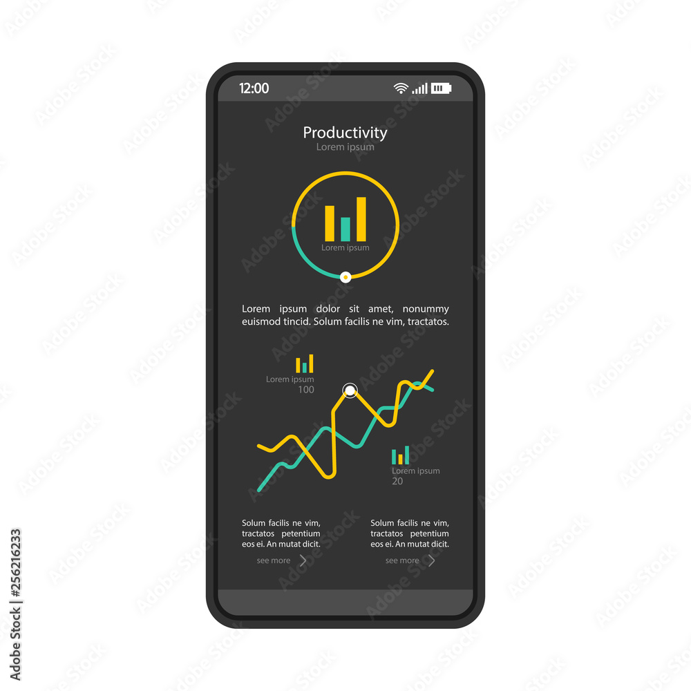 Poster smartphone dashboard interface vector template
