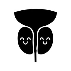 Smiling prostate gland glyph icon